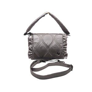 Lug Conga Quilted Messenger Bag With Ruffle Detail & Tropical Interior